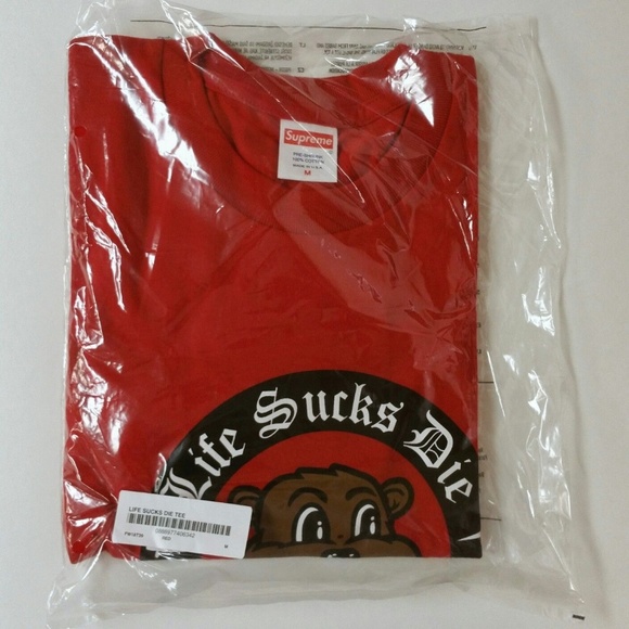 Supreme Life Sucks Die Gangsta Men's T-Shirt SS18 - Picture 2 of 2